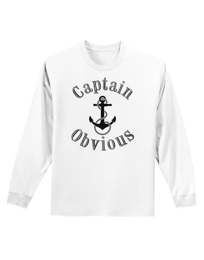 Captain Obvious Funny Adult Long Sleeve Shirt-Long Sleeve Shirt-TooLoud-White-Small-Davson Sales