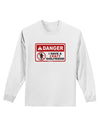 Danger - Crazy Girlfriend Adult Long Sleeve Shirt-Long Sleeve Shirt-TooLoud-White-Small-Davson Sales