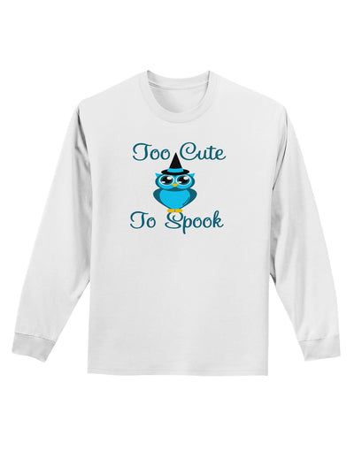 Owl Too Cute Blue Adult Long Sleeve Shirt-Long Sleeve Shirt-TooLoud-White-Small-Davson Sales