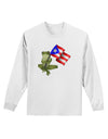 Coqui Holding Flag Adult Long Sleeve Shirt-Long Sleeve Shirt-TooLoud-White-Small-Davson Sales