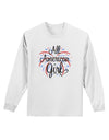 All American Girl - Fireworks and Heart Adult Long Sleeve Shirt by TooLoud-Long Sleeve Shirt-TooLoud-White-Small-Davson Sales