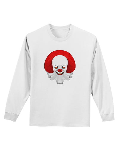 Scary Clown Watercolor Adult Long Sleeve Shirt-Long Sleeve Shirt-TooLoud-White-Small-Davson Sales