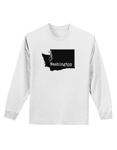 Washington - United States Shape Adult Long Sleeve Shirt-Long Sleeve Shirt-TooLoud-White-Small-Davson Sales