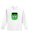 Frankenstein Face Halloween Adult Long Sleeve Shirt-Long Sleeve Shirt-TooLoud-White-Small-Davson Sales