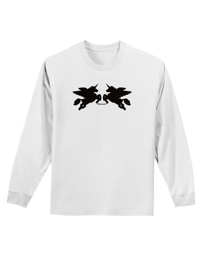 Unicorn Pegasus Black Glitter Adult Long Sleeve Shirt by TooLoud-Long Sleeve Shirt-TooLoud-White-Small-Davson Sales