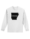 Arkansas - United States Shape Adult Long Sleeve Shirt by TooLoud-Long Sleeve Shirt-TooLoud-White-Small-Davson Sales