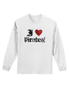 I Heart Pirates Adult Long Sleeve Shirt-Long Sleeve Shirt-TooLoud-White-Small-Davson Sales