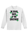 Kiss Me I'm Irish - Green Kisses Adult Long Sleeve Shirt by TooLoud-Clothing-TooLoud-White-Small-Davson Sales
