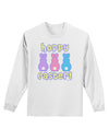 Three Easter Bunnies - Hoppy Easter Adult Long Sleeve Shirt by TooLoud-Long Sleeve Shirt-TooLoud-White-Small-Davson Sales