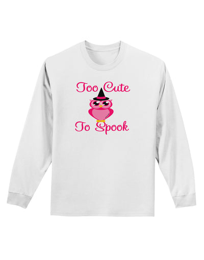 Owl Too Cute Pink Adult Long Sleeve Shirt-Long Sleeve Shirt-TooLoud-White-Small-Davson Sales