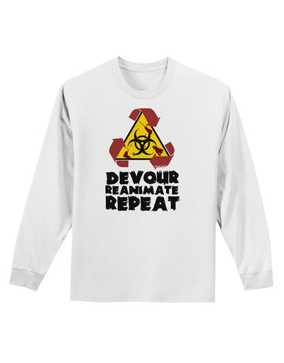 Devour Reanimate Repeat Adult Long Sleeve Shirt by TooLoud-Long Sleeve Shirt-TooLoud-White-Small-Davson Sales