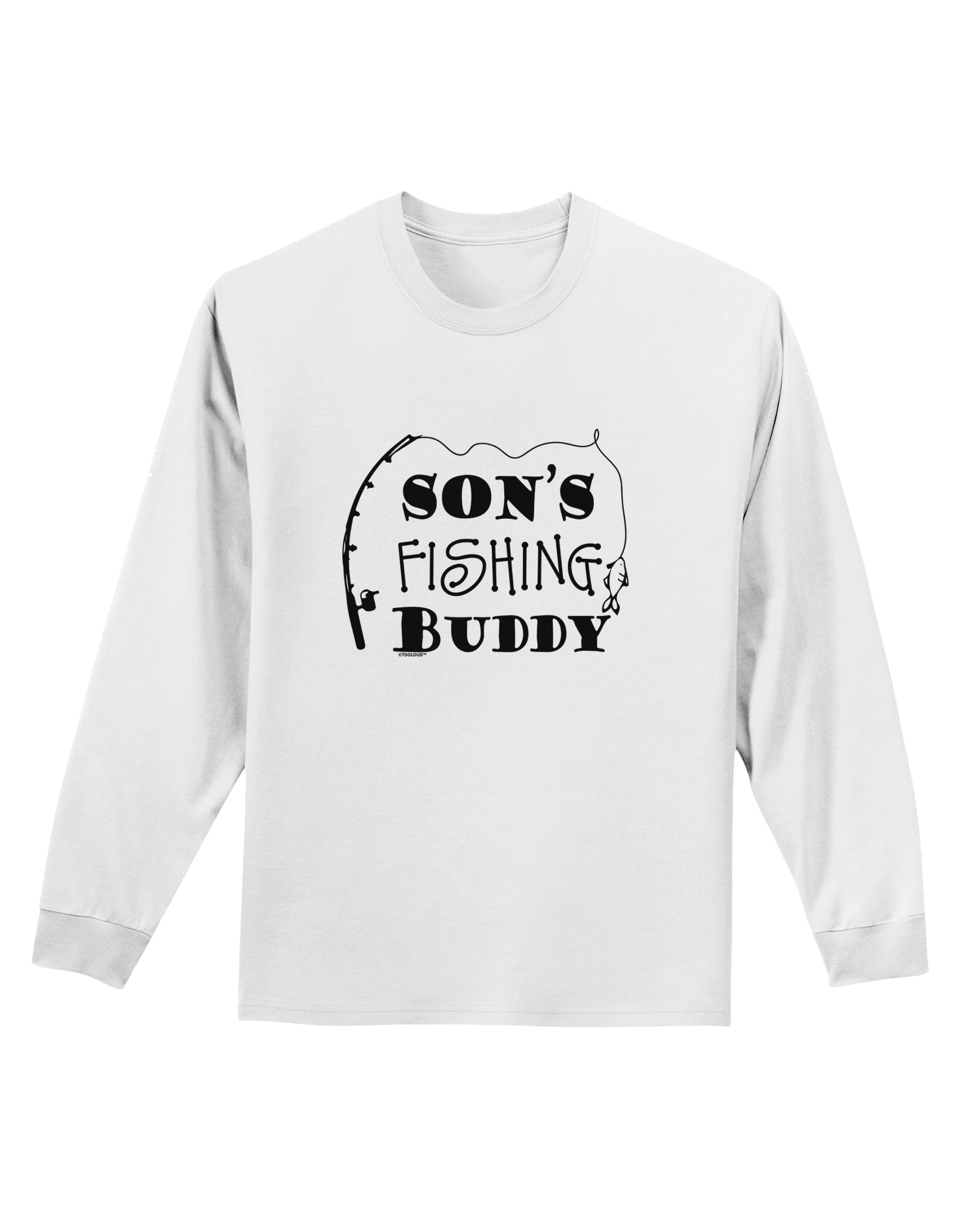 TooLoud Sons Fishing Buddy Adult Long Sleeve Shirt-Long Sleeve Shirt-TooLoud-White-Small-Davson Sales