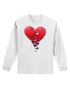 Crumbling Broken Heart Adult Long Sleeve Shirt by-Long Sleeve Shirt-TooLoud-White-Small-Davson Sales