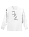 USA Text Adult Long Sleeve Shirt-Long Sleeve Shirt-TooLoud-White-Small-Davson Sales