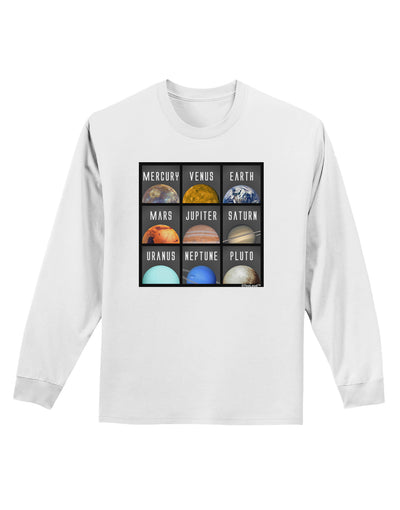 Solar System Squares Adult Long Sleeve Shirt-Long Sleeve Shirt-TooLoud-White-Small-Davson Sales