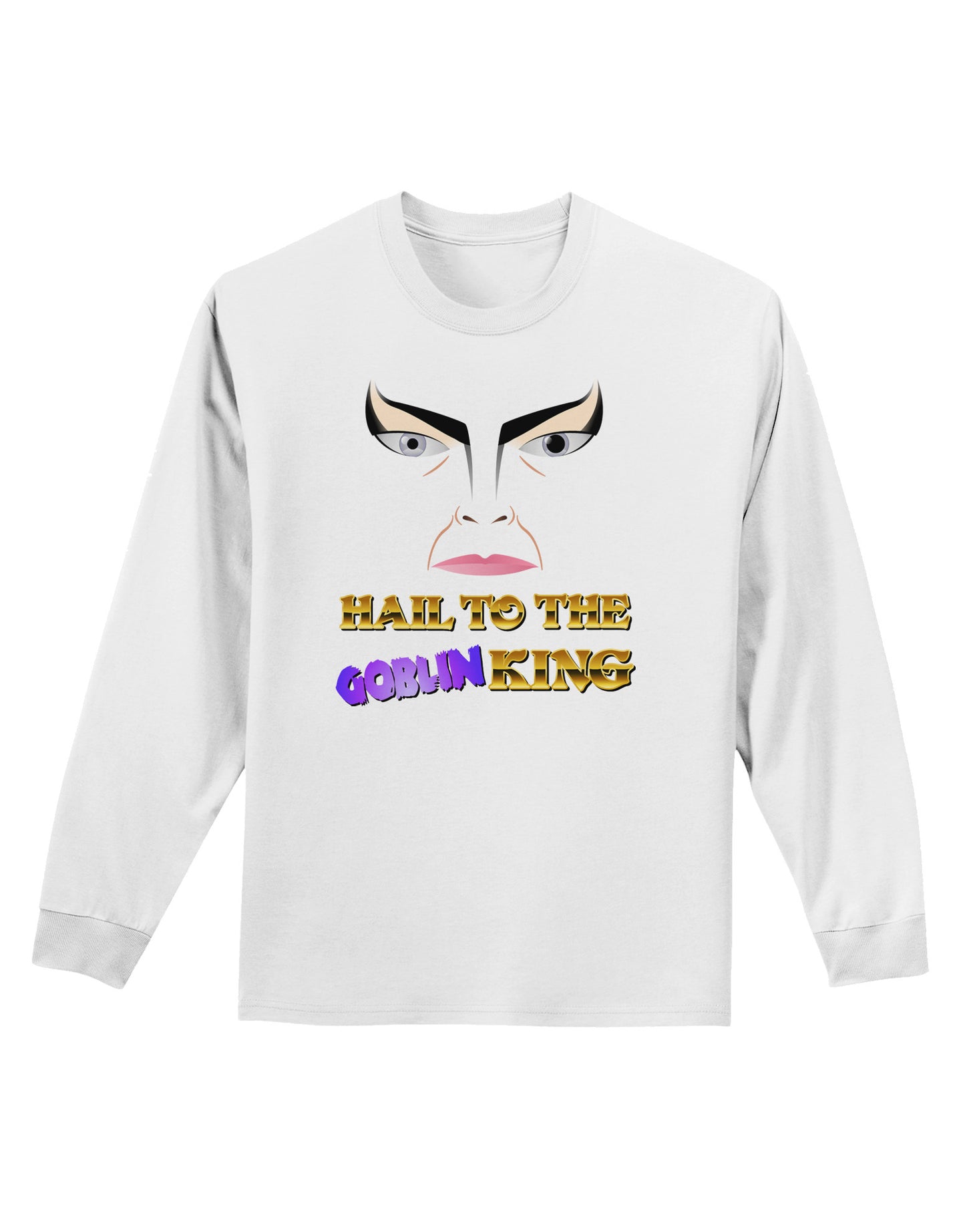 Hail to the Goblin King Adult Long Sleeve Shirt-Long Sleeve Shirt-TooLoud-White-Small-Davson Sales