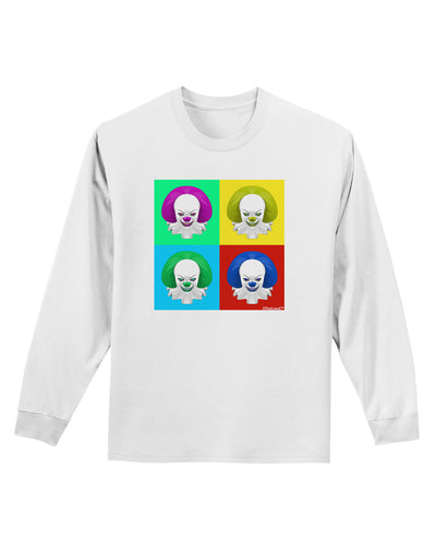 Clown Face Pop Art 2 Adult Long Sleeve Shirt-Long Sleeve Shirt-TooLoud-White-Small-Davson Sales