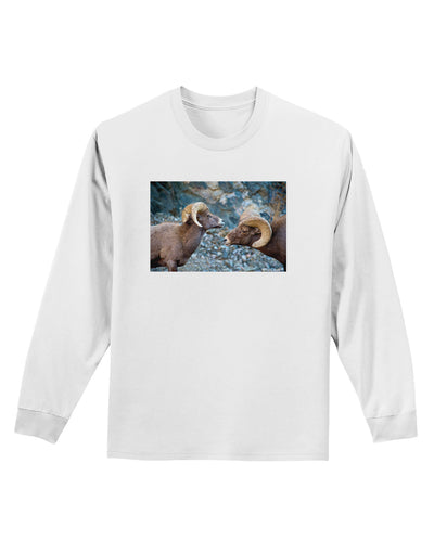 Two Bighorn Rams Adult Long Sleeve Shirt-Long Sleeve Shirt-TooLoud-White-Small-Davson Sales