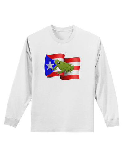 Puerto Rico Coqui Adult Long Sleeve Shirt-Long Sleeve Shirt-TooLoud-White-Small-Davson Sales