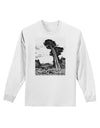 Colorado Landscape Watercolor BW Adult Long Sleeve Shirt-Long Sleeve Shirt-TooLoud-White-Small-Davson Sales