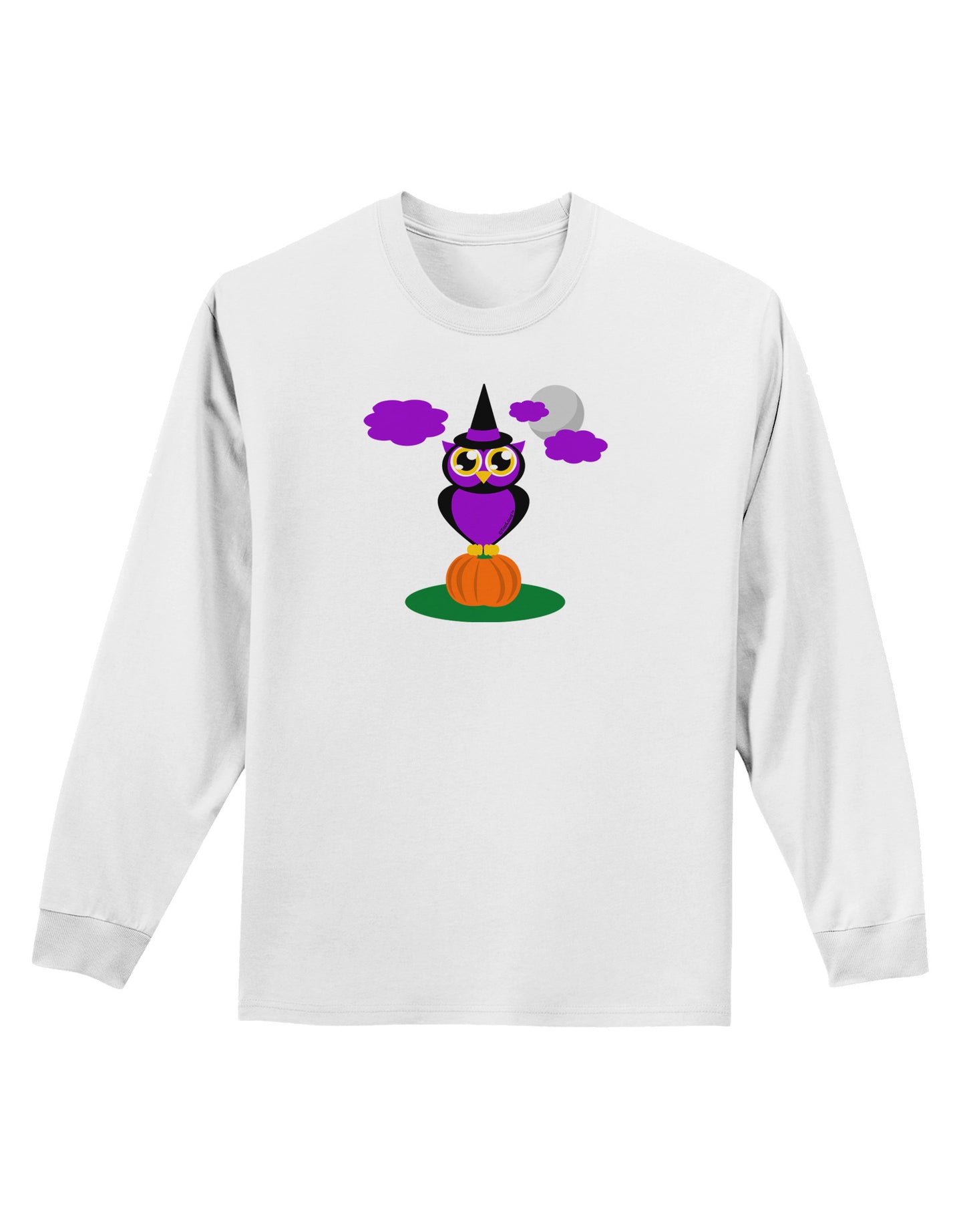 Owl Purple Adult Long Sleeve Shirt-Long Sleeve Shirt-TooLoud-White-Small-Davson Sales