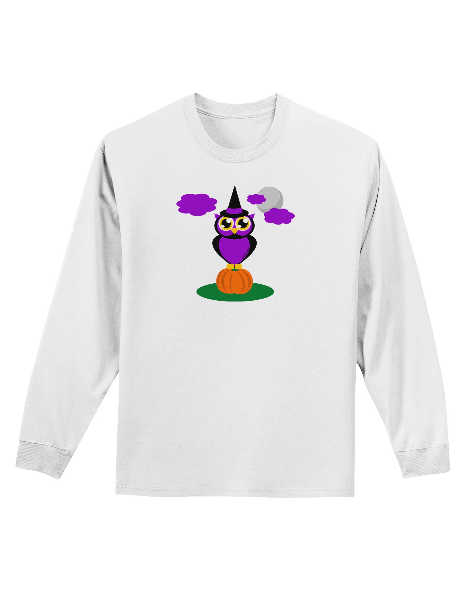 Owl Purple Adult Long Sleeve Shirt-Long Sleeve Shirt-TooLoud-White-Small-Davson Sales