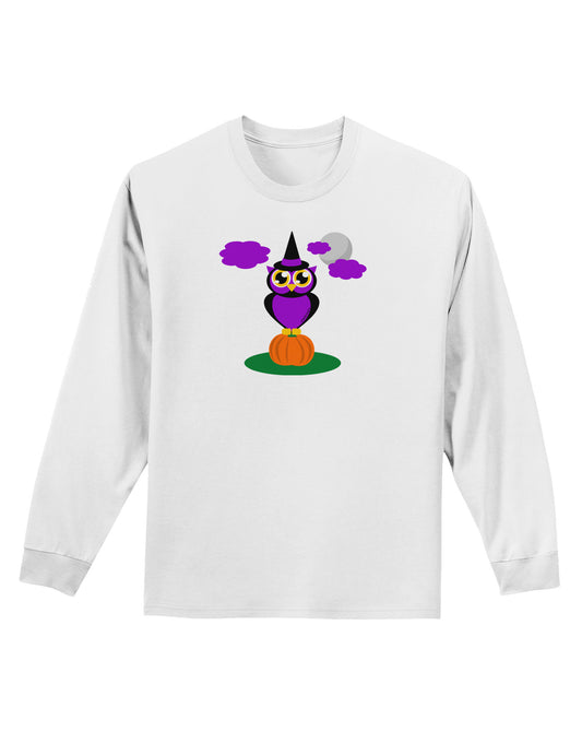 Owl Purple Adult Long Sleeve Shirt-Long Sleeve Shirt-TooLoud-White-Small-Davson Sales