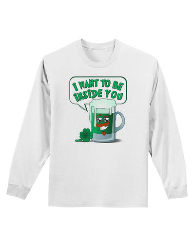 Green Beer - Inside You Adult Long Sleeve Shirt-Long Sleeve Shirt-TooLoud-White-Small-Davson Sales