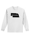 Nebraska - United States Shape Adult Long Sleeve Shirt by TooLoud-Long Sleeve Shirt-TooLoud-White-Small-Davson Sales