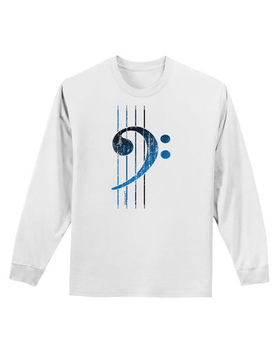 Distressed Bass Strings Adult Long Sleeve Shirt-Long Sleeve Shirt-TooLoud-White-Small-Davson Sales