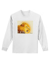 Lion Watercolor 3 Text Adult Long Sleeve Shirt-Long Sleeve Shirt-TooLoud-White-Small-Davson Sales