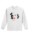 Marilyn Monroe Cutout Design Red Lips Adult Long Sleeve Shirt by TooLoud-Long Sleeve Shirt-TooLoud-White-Small-Davson Sales