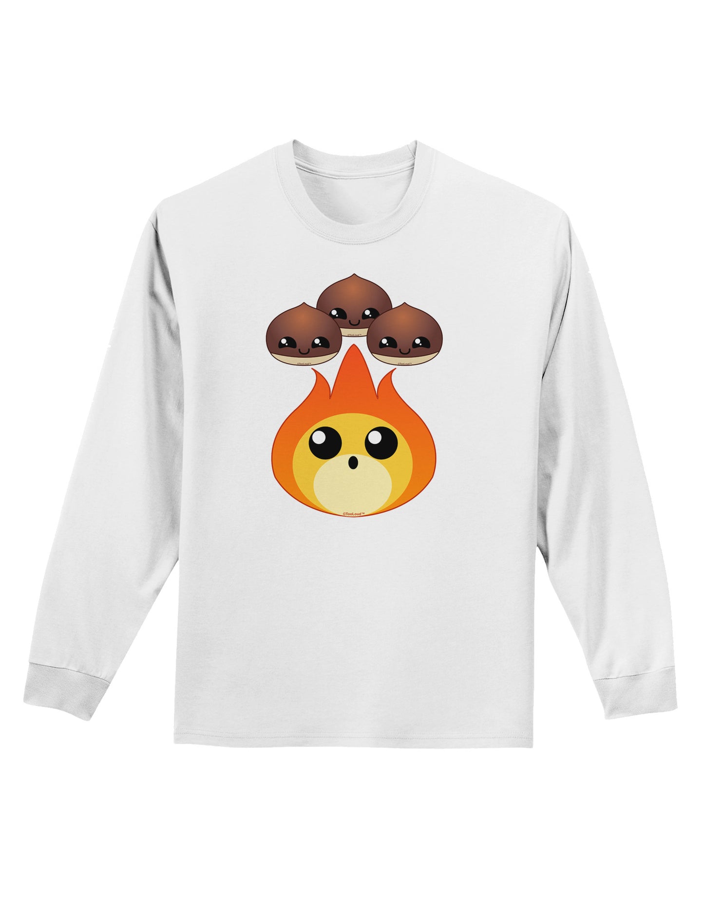 Cute Chestnuts Roasting - Christmas Adult Long Sleeve Shirt-Long Sleeve Shirt-TooLoud-White-Small-Davson Sales
