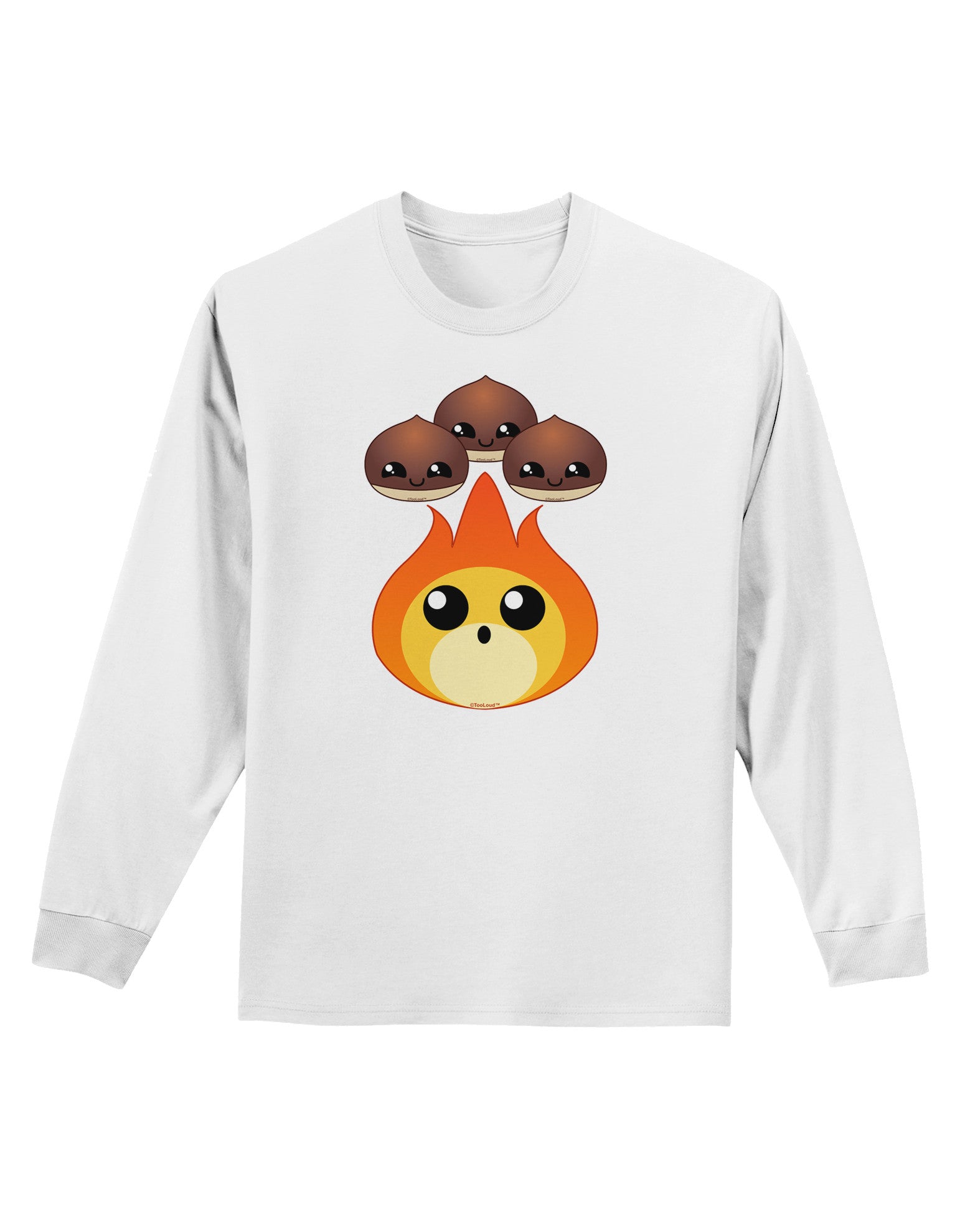 Cute Chestnuts Roasting - Christmas Adult Long Sleeve Shirt-Long Sleeve Shirt-TooLoud-White-Small-Davson Sales