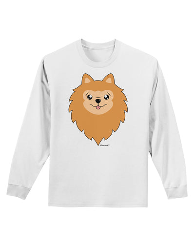 Cute Pomeranian Dog Adult Long Sleeve Shirt by TooLoud-Long Sleeve Shirt-TooLoud-White-Small-Davson Sales