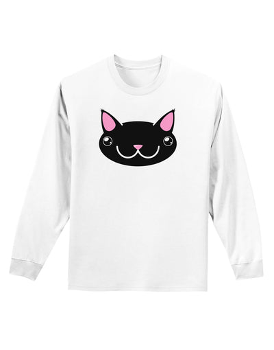 Kyu-T Head - Night Kawa the Cute Critter Adult Long Sleeve Shirt-Long Sleeve Shirt-TooLoud-White-Small-Davson Sales