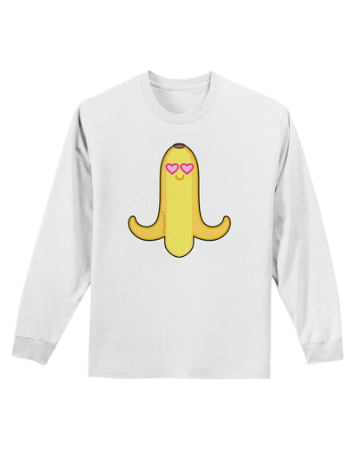 Infatuated Banana - Heart Eyes Adult Long Sleeve Shirt by TooLoud-Long Sleeve Shirt-TooLoud-White-Small-Davson Sales