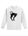 Cute Arched Black Cat Halloween Adult Long Sleeve Shirt-Long Sleeve Shirt-TooLoud-White-Small-Davson Sales