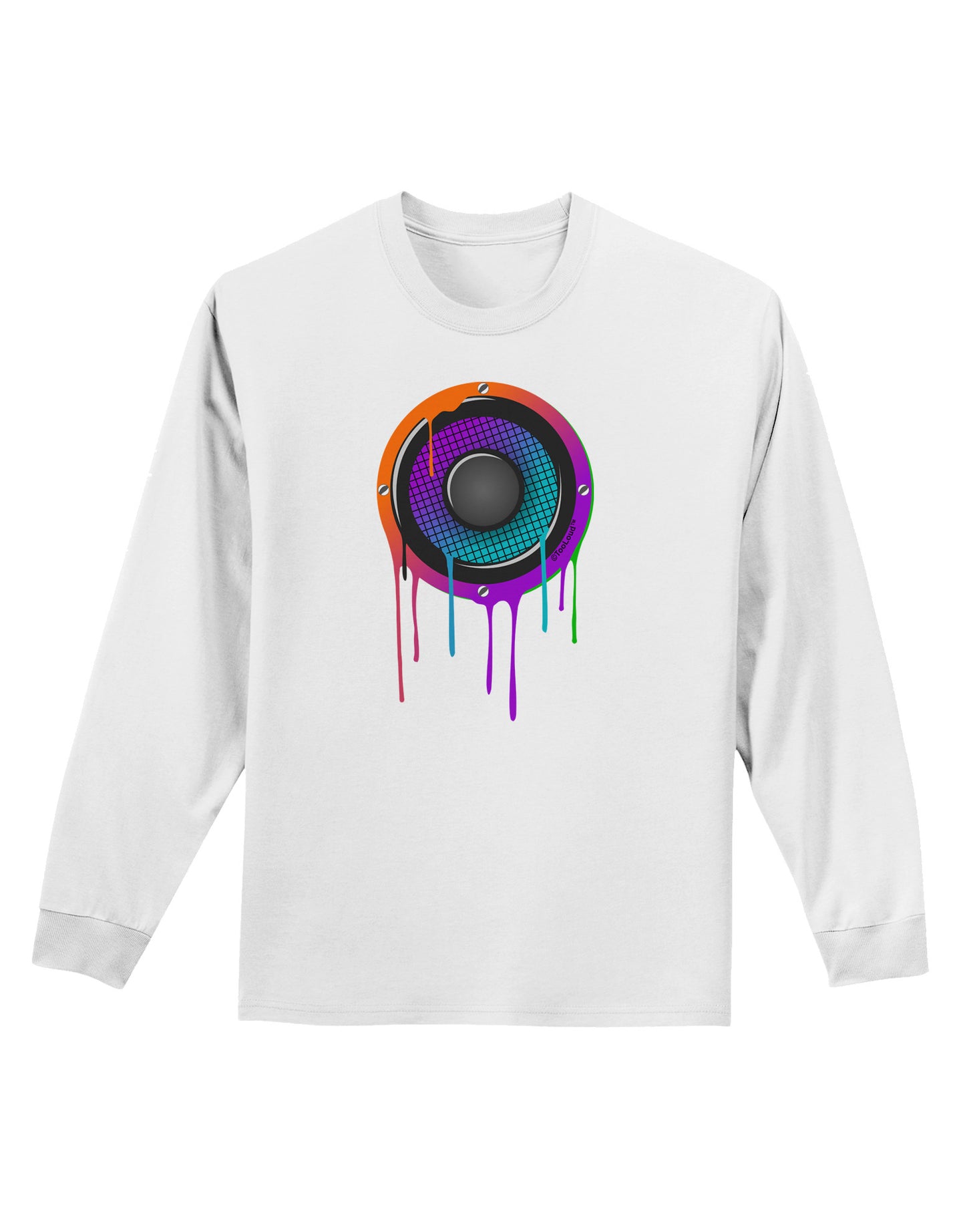 Paint Drips Speaker Adult Long Sleeve Shirt-Long Sleeve Shirt-TooLoud-White-Small-Davson Sales