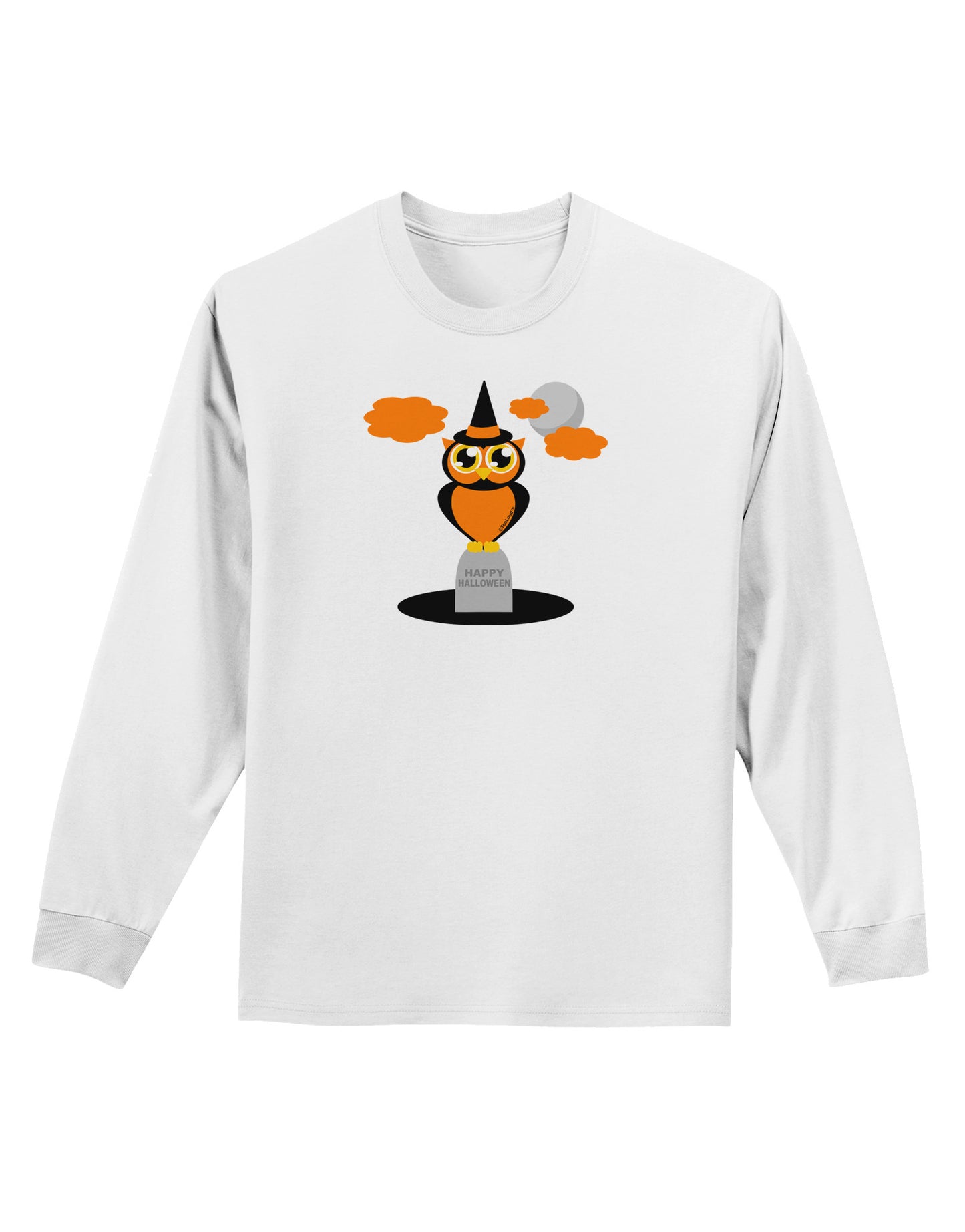 Owl Orange Adult Long Sleeve Shirt-Long Sleeve Shirt-TooLoud-White-Small-Davson Sales