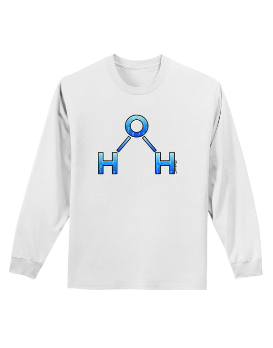 Water Molecule Adult Long Sleeve Shirt by TooLoud-Long Sleeve Shirt-TooLoud-White-Small-Davson Sales