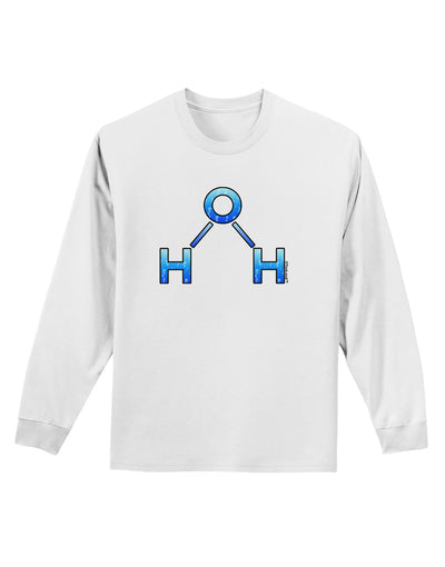 Water Molecule Adult Long Sleeve Shirt by TooLoud-Long Sleeve Shirt-TooLoud-White-Small-Davson Sales