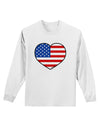 American Flag Heart Design Adult Long Sleeve Shirt by TooLoud-Long Sleeve Shirt-TooLoud-White-Small-Davson Sales