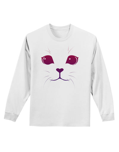 Heart Kitten Adult Long Sleeve Shirt by-Long Sleeve Shirt-TooLoud-White-Small-Davson Sales