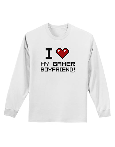 I Heart My Gamer Boyfriend Adult Long Sleeve Shirt-Long Sleeve Shirt-TooLoud-White-Small-Davson Sales