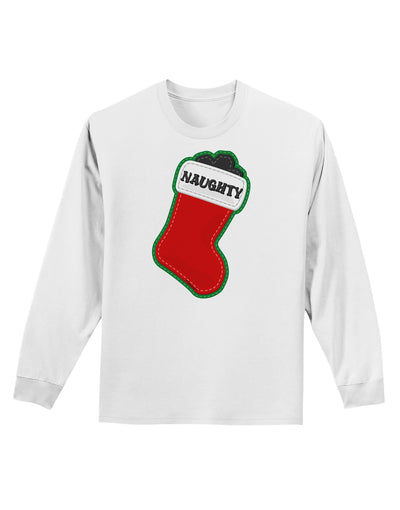 Naughty Coal Cute Christmas Stocking Adult Long Sleeve Shirt-Long Sleeve Shirt-TooLoud-White-Small-Davson Sales