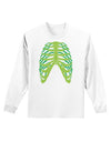 Human Green Skeleton Bones Ribcage Adult Long Sleeve Shirt-Long Sleeve Shirt-TooLoud-White-Small-Davson Sales