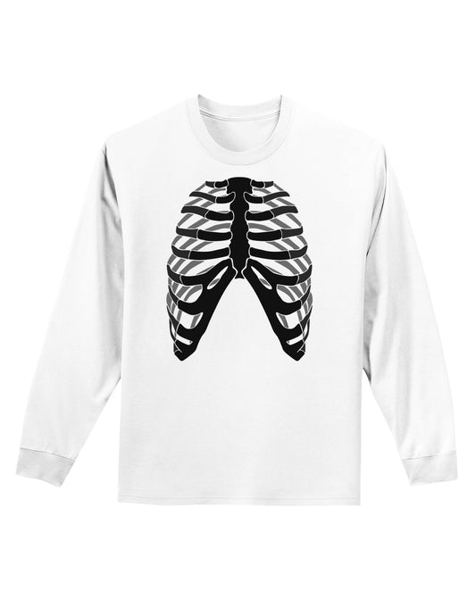 Human Skeleton Bones Ribcage Inverted Adult Long Sleeve Shirt-Long Sleeve Shirt-TooLoud-White-Small-Davson Sales