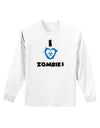 I Heart Zombies - Bio Hazard Heart Blue Adult Long Sleeve Shirt-Long Sleeve Shirt-TooLoud-White-Small-Davson Sales