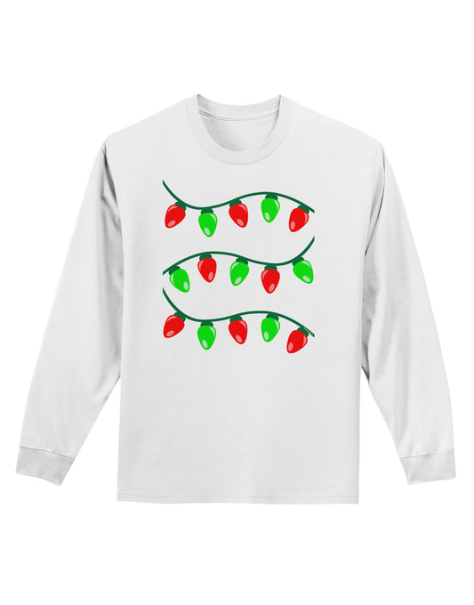 Christmas Lights Red and Green Adult Long Sleeve Shirt-Long Sleeve Shirt-TooLoud-White-Small-Davson Sales